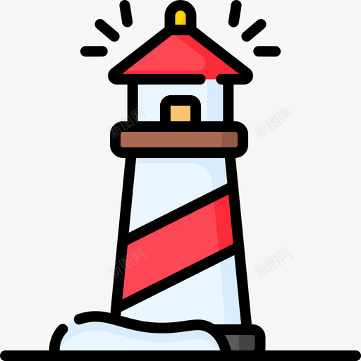 灯塔北极29线性颜色svg_新图网 https://ixintu.com 灯塔 北极 线性 颜色