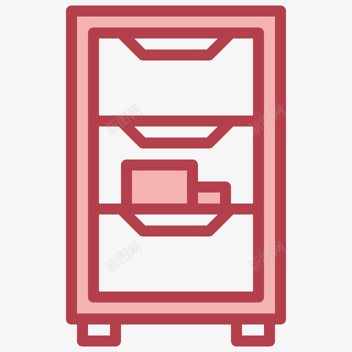 文件柜办公家具7红色svg_新图网 https://ixintu.com 文件柜 办公 家具 红色