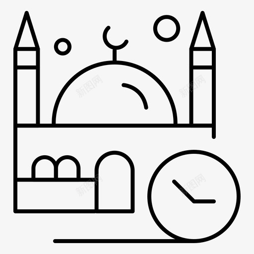 时间清真寺纳马兹svg_新图网 https://ixintu.com 清真寺 时间 纳马 祈祷 斋月 开斋节
