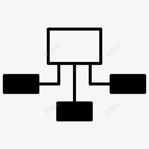 树流程图模型svg_新图网 https://ixintu.com 流程图 模型 建模 搜索引擎 优化 黑暗 图标