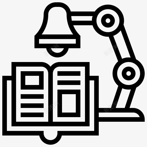 灯书桌图书馆svg_新图网 https://ixintu.com 书桌 图书馆 阅读 学习 教育 线路