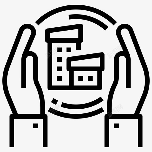 服务房地产和财产直线svg_新图网 https://ixintu.com 服务 房地产 财产 直线