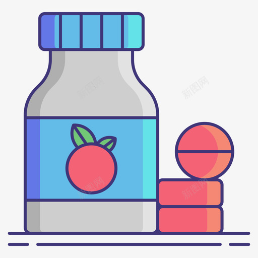 维生素药物2线性颜色svg_新图网 https://ixintu.com 维生素 药物 线性 颜色
