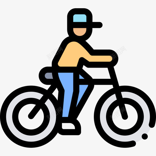 自行车青少年线性颜色svg_新图网 https://ixintu.com 自行车 青少年 线性 颜色
