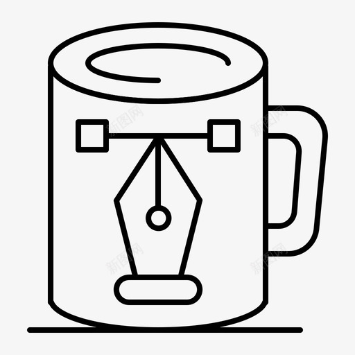 咖啡杯子设计svg_新图网 https://ixintu.com 设计 咖啡 杯子 绘图 节点 思维 策略 过程
