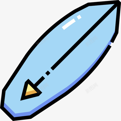 冲浪板水上运动1线性颜色svg_新图网 https://ixintu.com 冲浪板 水上运动 线性 颜色