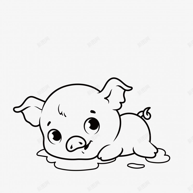 手绘卡通可爱小猪简笔画png免抠素材_新图网 https://ixintu.com 手绘 卡通 可爱 小猪 笔画