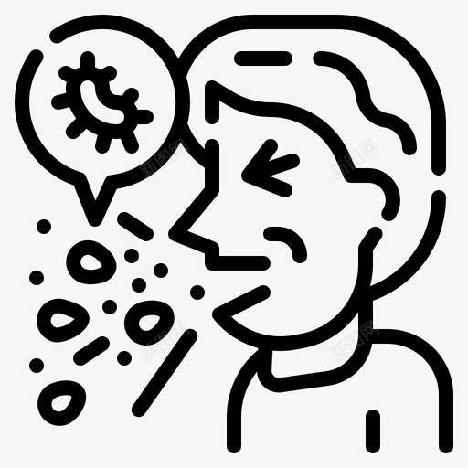 咳嗽病毒传播22线状svg_新图网 https://ixintu.com 传播 卡通 咳嗽 病毒 线状