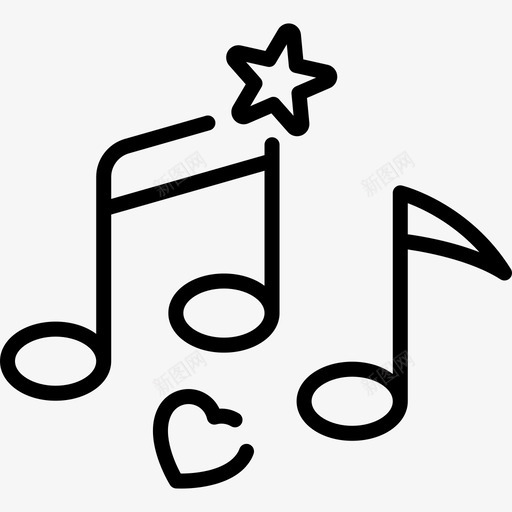 音符嬉皮士50线性svg_新图网 https://ixintu.com 音符 嬉皮士 线性