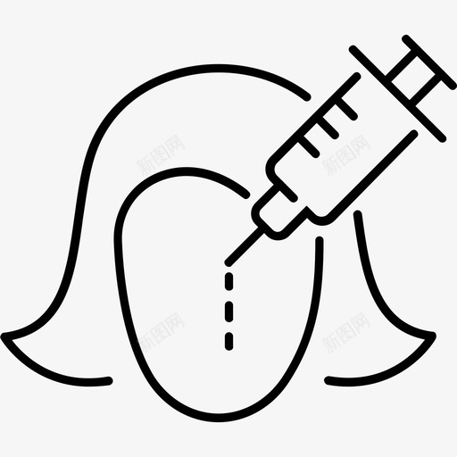 整形外科肉毒杆菌矫正svg_新图网 https://ixintu.com 整形外科 肉毒 杆菌 矫正 下巴 手术 注射器