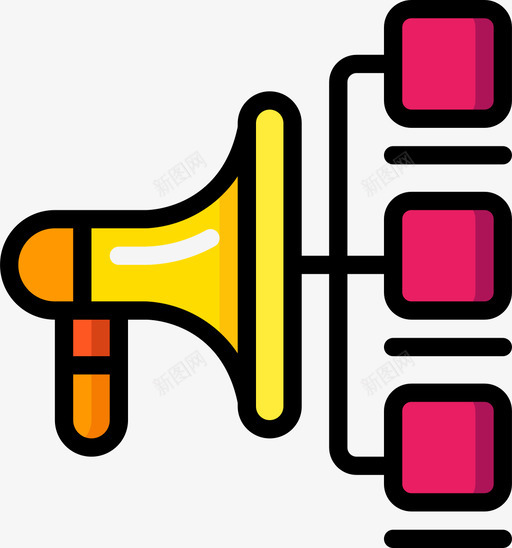 扩音器在线营销48线性颜色svg_新图网 https://ixintu.com 扩音器 在线 营销 线性 颜色