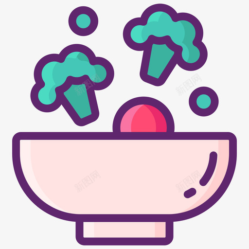 健康美食家线性颜色svg_新图网 https://ixintu.com 健康 美食家 线性 颜色