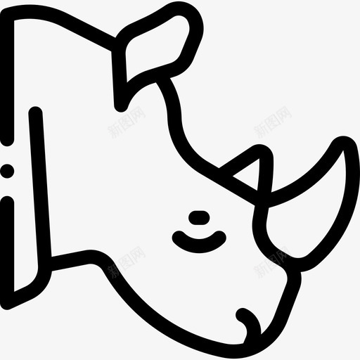 犀牛野生动物45直系svg_新图网 https://ixintu.com 犀牛 野生动物 直系