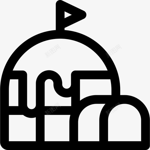 冰屋北极32线性svg_新图网 https://ixintu.com 冰屋 北极 线性