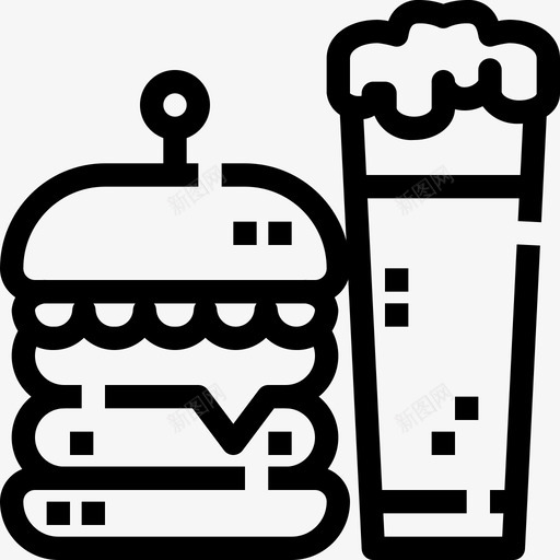 汉堡和啤酒牛肉饮料svg_新图网 https://ixintu.com 汉堡 啤酒 牛肉 饮料 零食 烧烤