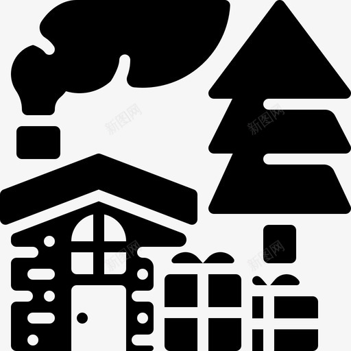 房子圣诞和圣诞老人加油svg_新图网 https://ixintu.com 房子 圣诞 圣诞老人 加油
