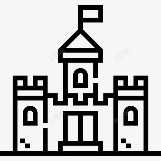 城堡儿童玩具32线性svg_新图网 https://ixintu.com 城堡 儿童玩具 线性