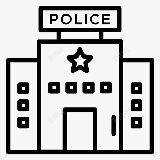 警察局紧急服务48直线svg_新图网 https://ixintu.com 警察局 紧急 服务 直线