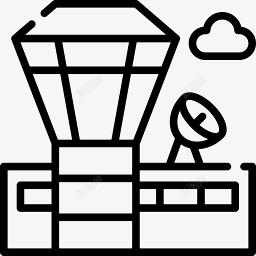 航空控制塔48直线svg_新图网 https://ixintu.com 航空 控制塔 直线