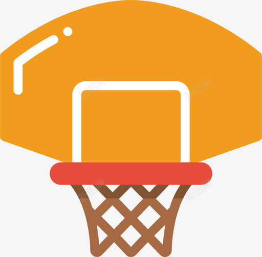 篮圈篮球60扁平svg_新图网 https://ixintu.com 篮圈 篮球 扁平