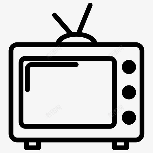 电视设备电子svg_新图网 https://ixintu.com 电视 设备 电子 室内设计 图标 加粗 粗线条