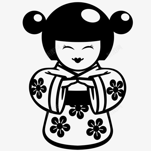 kokeshi日本玩具svg_新图网 https://ixintu.com 日本 kokeshi 玩具 传统