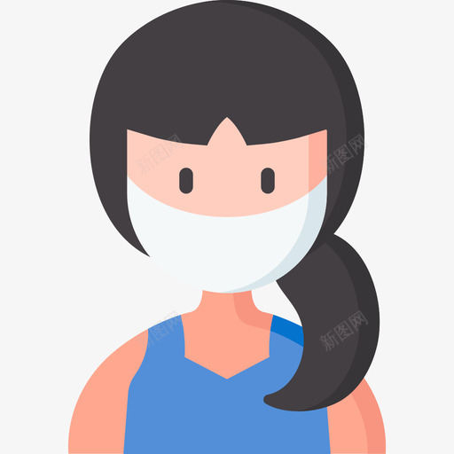 女孩带着医用面具的阿凡达6扁平svg_新图网 https://ixintu.com 女孩 带着 医用 面具 阿凡 扁平