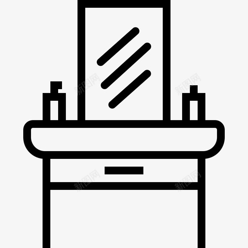 梳妆台家用家具13线性svg_新图网 https://ixintu.com 梳妆台 家用 家具 线性