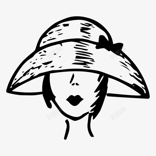 头饰手绘帽子svg_新图网 https://ixintu.com 头饰 手绘 帽子 女士