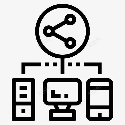 共享数据传输3线性svg_新图网 https://ixintu.com 共享 数据传输 线性