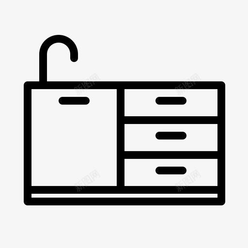 厨房家具橱柜抽屉svg_新图网 https://ixintu.com 厨房家具 橱柜 抽屉 洗衣机 家具 图标