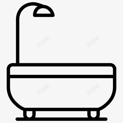 浴缸家用淋浴svg_新图网 https://ixintu.com 浴缸 家用 淋浴 毛巾 家用电器 常规 系列