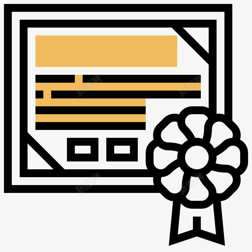 证书rewardsbadges3黄色阴影svg_新图网 https://ixintu.com 证书 rewardsbadges 黄色 阴影