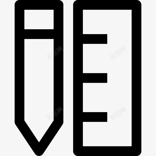 书写工具铅笔尺子svg_新图网 https://ixintu.com 书写 工具 铅笔 尺子