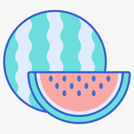 西瓜热带57线形颜色svg_新图网 https://ixintu.com 西瓜 热带 线形 颜色