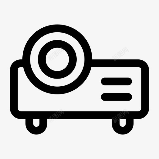 投影仪svg_新图网 https://ixintu.com 投影仪 线性 扁平 单色 简约 圆润