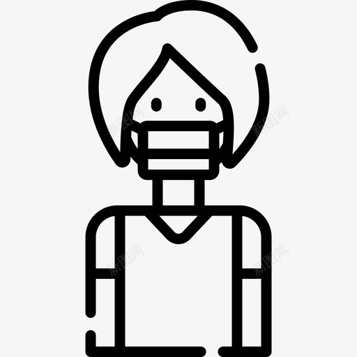 女人头像戴着医用面具7直系svg_新图网 https://ixintu.com 女人 头像 戴着 医用 面具 直系