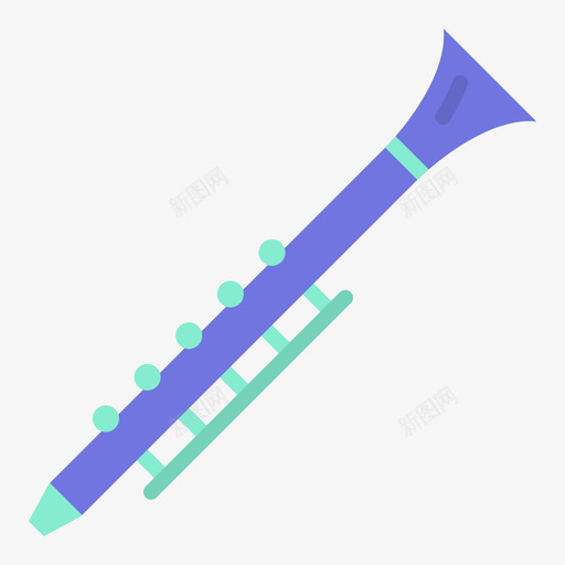 单簧管乐器17扁平svg_新图网 https://ixintu.com 单簧管 乐器 扁平
