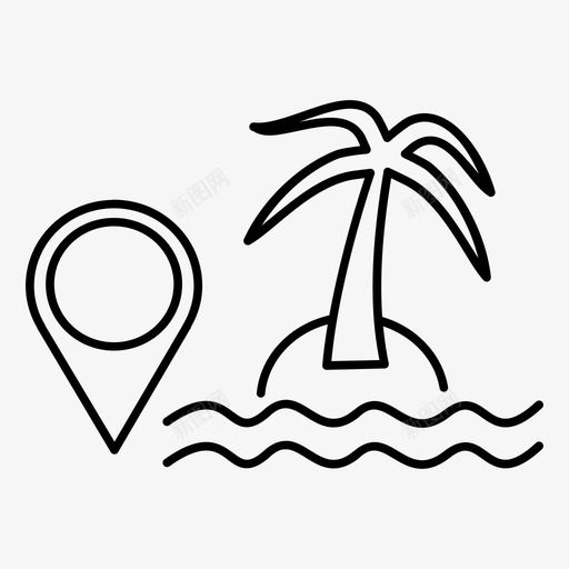 度假村海滩岛屿svg_新图网 https://ixintu.com 度假村 海滩 岛屿