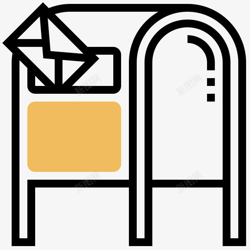 邮政信箱邮政15号黄影svg_新图网 https://ixintu.com 邮政 信箱 15号 黄影