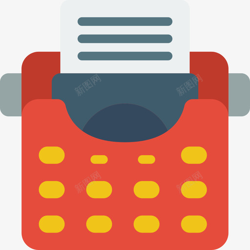 打字机文学30扁平svg_新图网 https://ixintu.com 打字机 文学 扁平