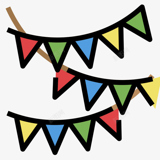 旗帜庆祝50线颜色svg_新图网 https://ixintu.com 旗帜 庆祝 颜色