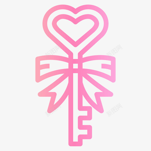 钥匙爱情和情人节4渐变svg_新图网 https://ixintu.com 钥匙 爱情 情人节 渐变