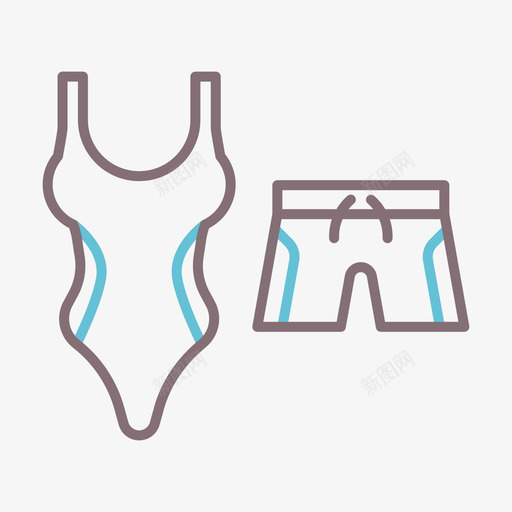 泳装水上运动3线性颜色svg_新图网 https://ixintu.com 泳装 水上运动 线性 颜色