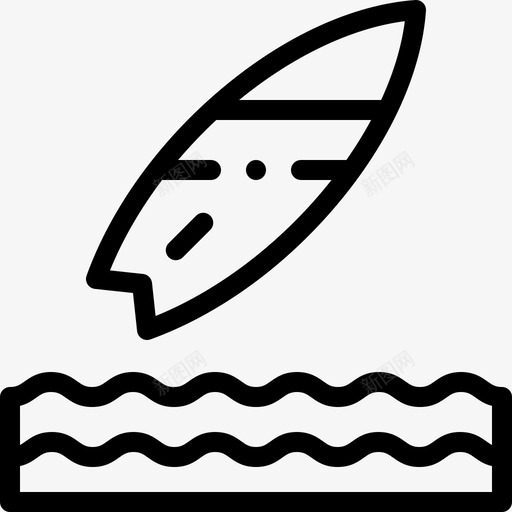 冲浪板水上运动2直线型svg_新图网 https://ixintu.com 冲浪板 水上运动 直线 线型