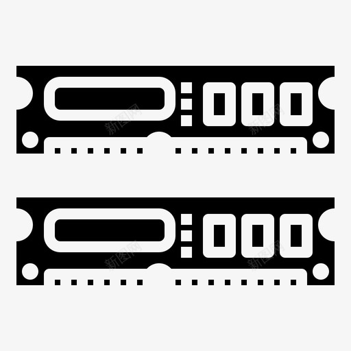 Ram内存计算机组件8填充svg_新图网 https://ixintu.com Ram 内存 计算机 组件 填充