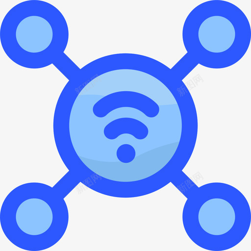 Wifi物联网117蓝色svg_新图网 https://ixintu.com Wifi 联网 蓝色