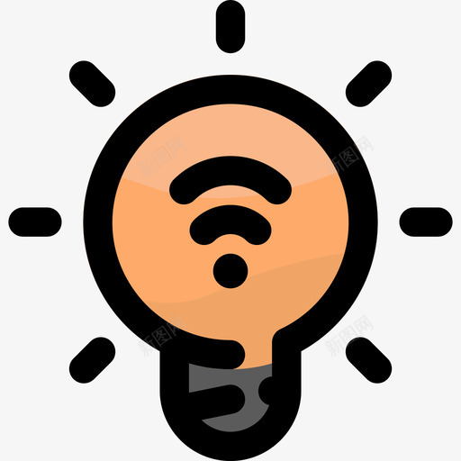 智能灯泡物联网118线性颜色svg_新图网 https://ixintu.com 智能 灯泡 联网 线性 颜色