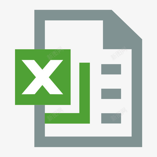 excelsvg_新图网 https://ixintu.com excel 文件 图标 icon office 填充 线性 扁平 简约 方正 商务