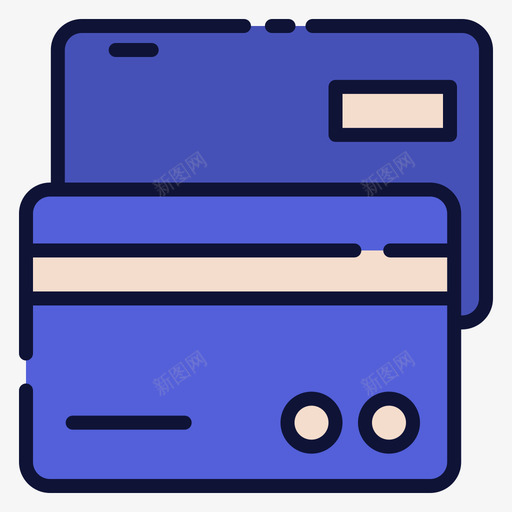 信用卡网络营销5线性颜色svg_新图网 https://ixintu.com 信用卡 网络营销 线性 颜色